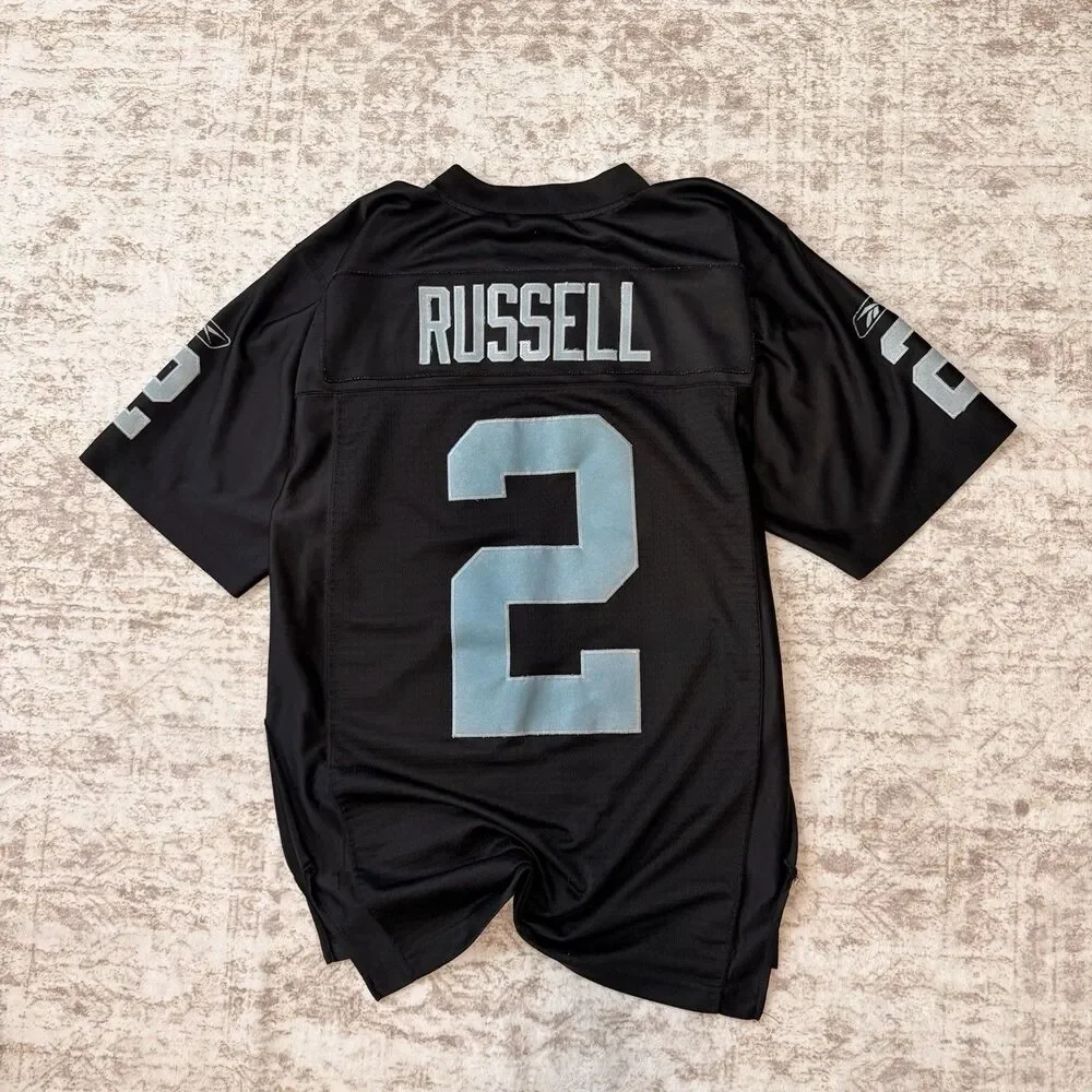 Reebok Oakland Raiders Russell #2 Regular Season Jersey Black/Silver Men’s S